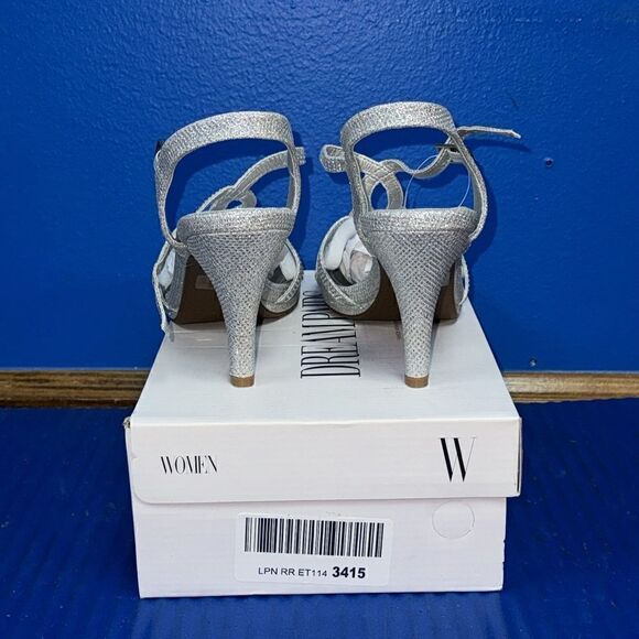 Size 8.5- Women’s DREAM PAIRS Amore Silver Bling Open Toe Stilettos NEW - Picture 5 of 8